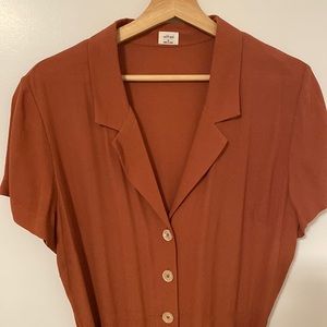MOVING SALE! Like New Wilfred Aritzia shirt dress. Clay colour